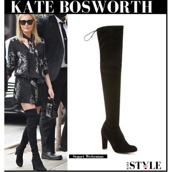 💕STUART WEITZMAN💕 Highland Suede Over-the-Knee Boots ~ Black 8.5 - Picture 4 of 16